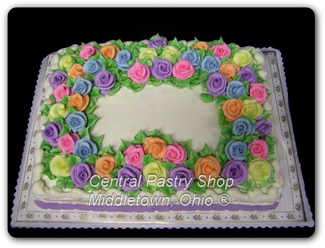 Floral frame cake